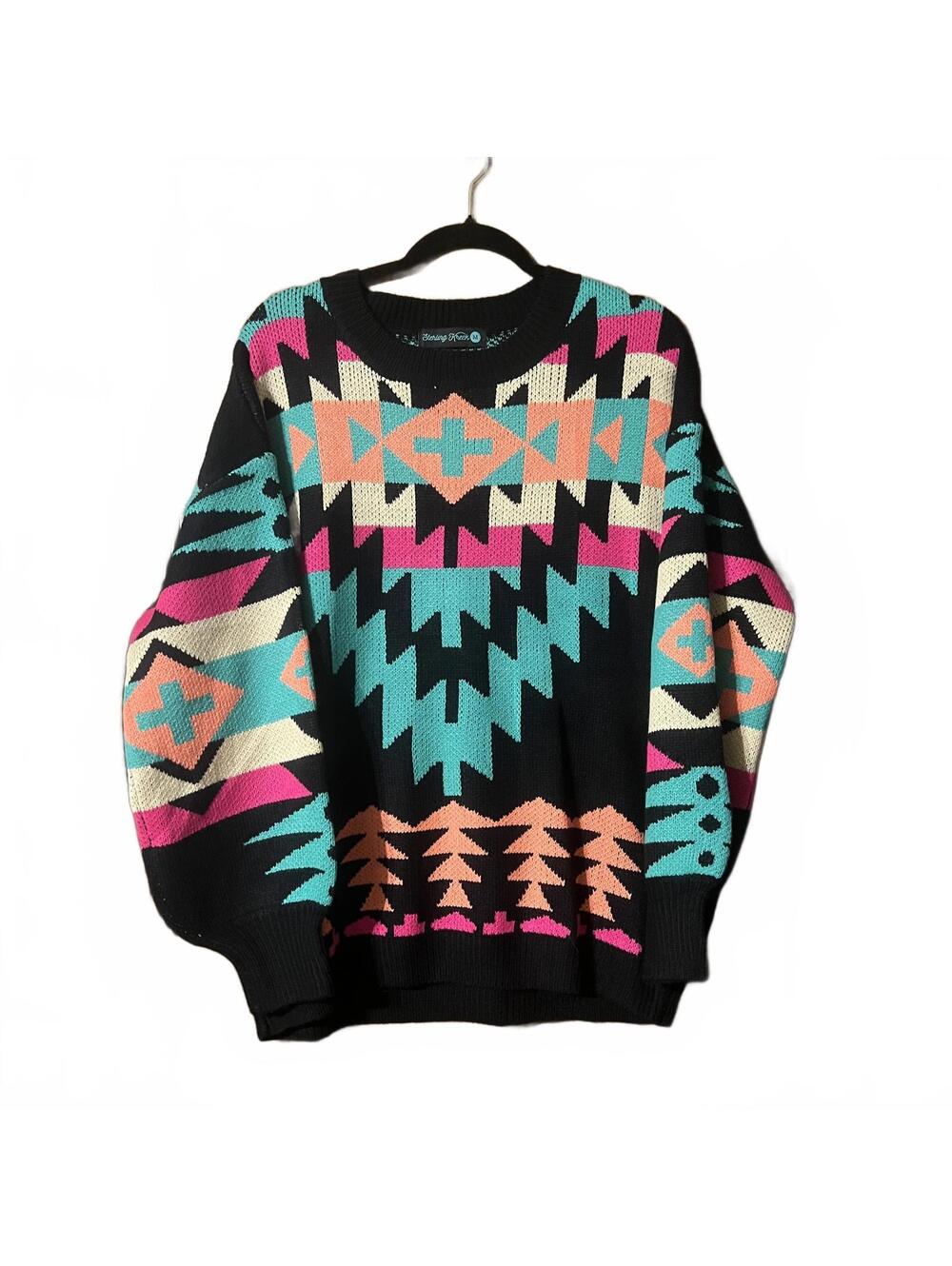 Sterling Kreek Medium Southwestern Patterned Sweater Medium